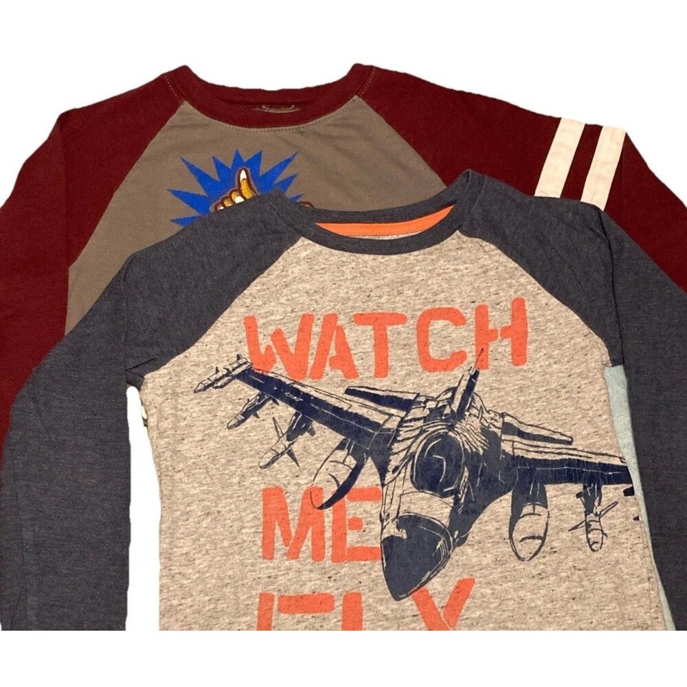 2-Boys Sz 6 Long Sleeve T-shirts, Jet, Basketball, Sonoma, Faded Glory, GUC